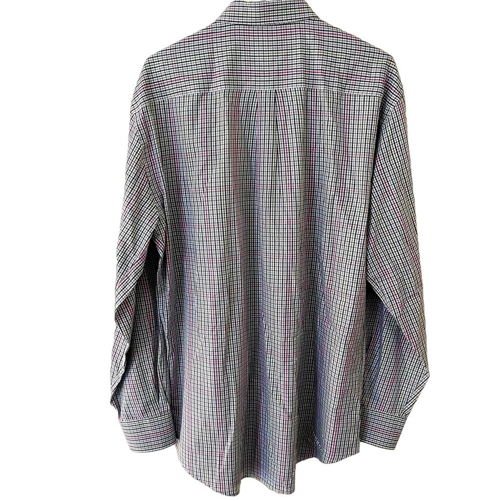 Peter Millar Men’s Large Plaid Green Pink Long Sleeve Button Down Dress Shirt - Picture 4 of 7